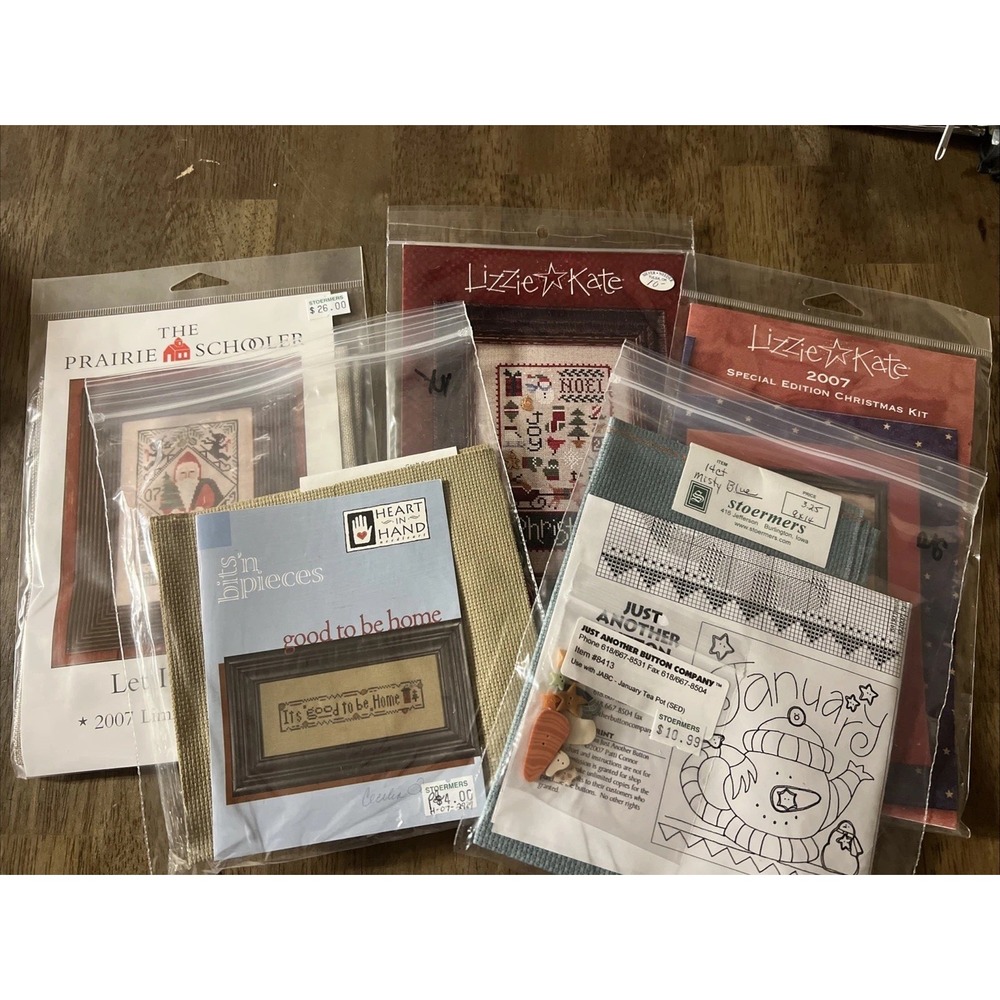Cross Stitch Kits Lot Of 5 Lizzie Kate The Prairie Schooler Heart In Hand